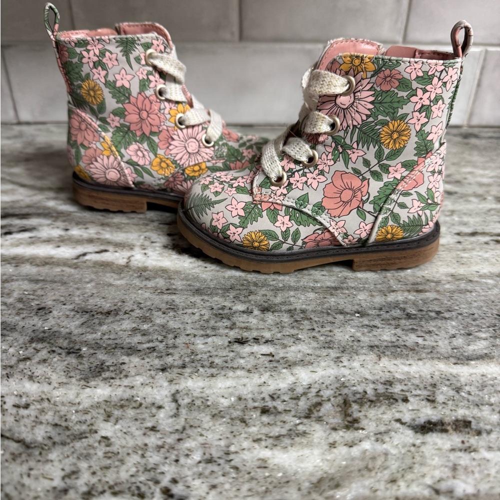 Cat & Jack Pink Floral Kids Boots